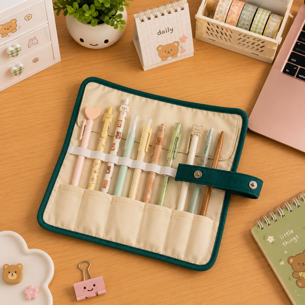 Estuche Gato Enrollable Kawaii