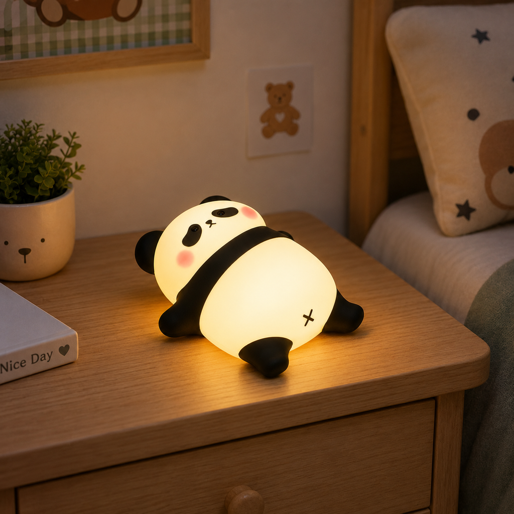 Lámpara Panda Acostado Kawaii LED Infantil
