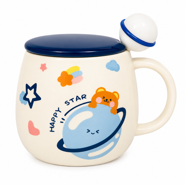 Tazón Happy Day Espacial Kawaii con Tapa