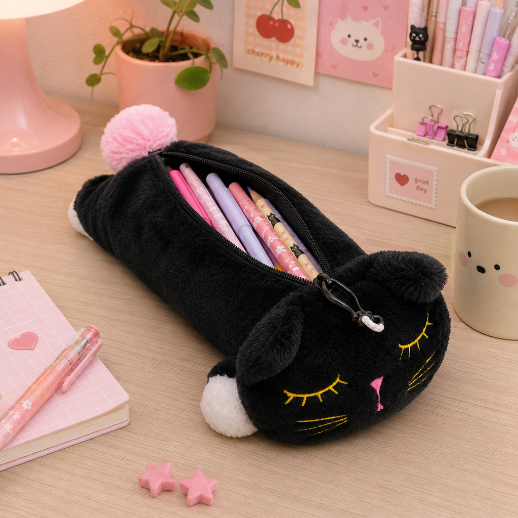 Estuche Plush Gatito Kawaii