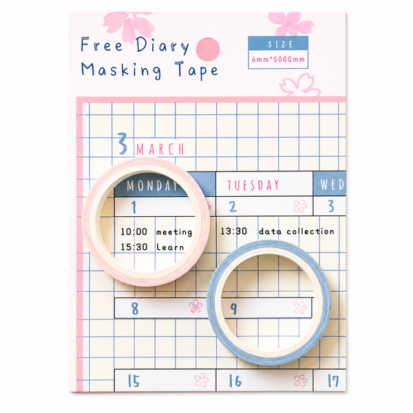 Set Washi Tape Planner + Stickers Meses