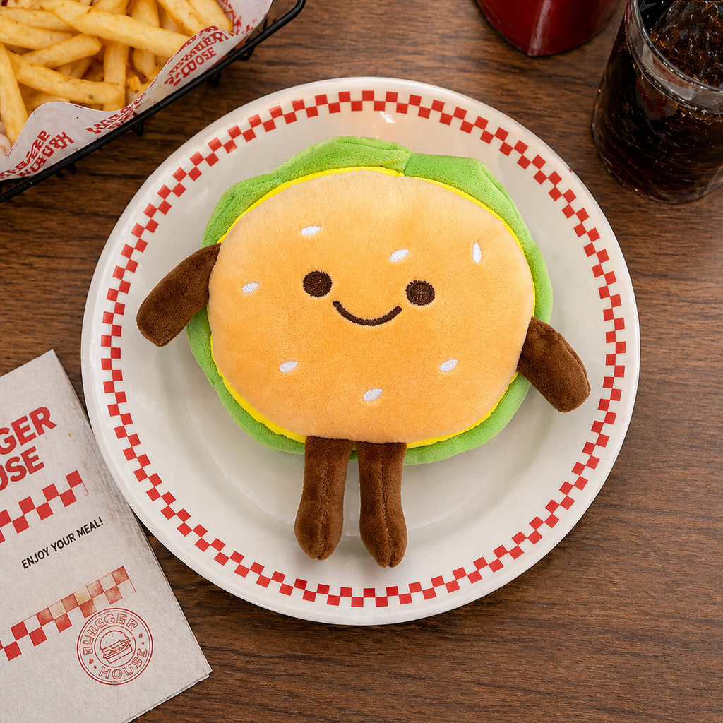 Peluche Hamburguesa Kawaii con Ventosa