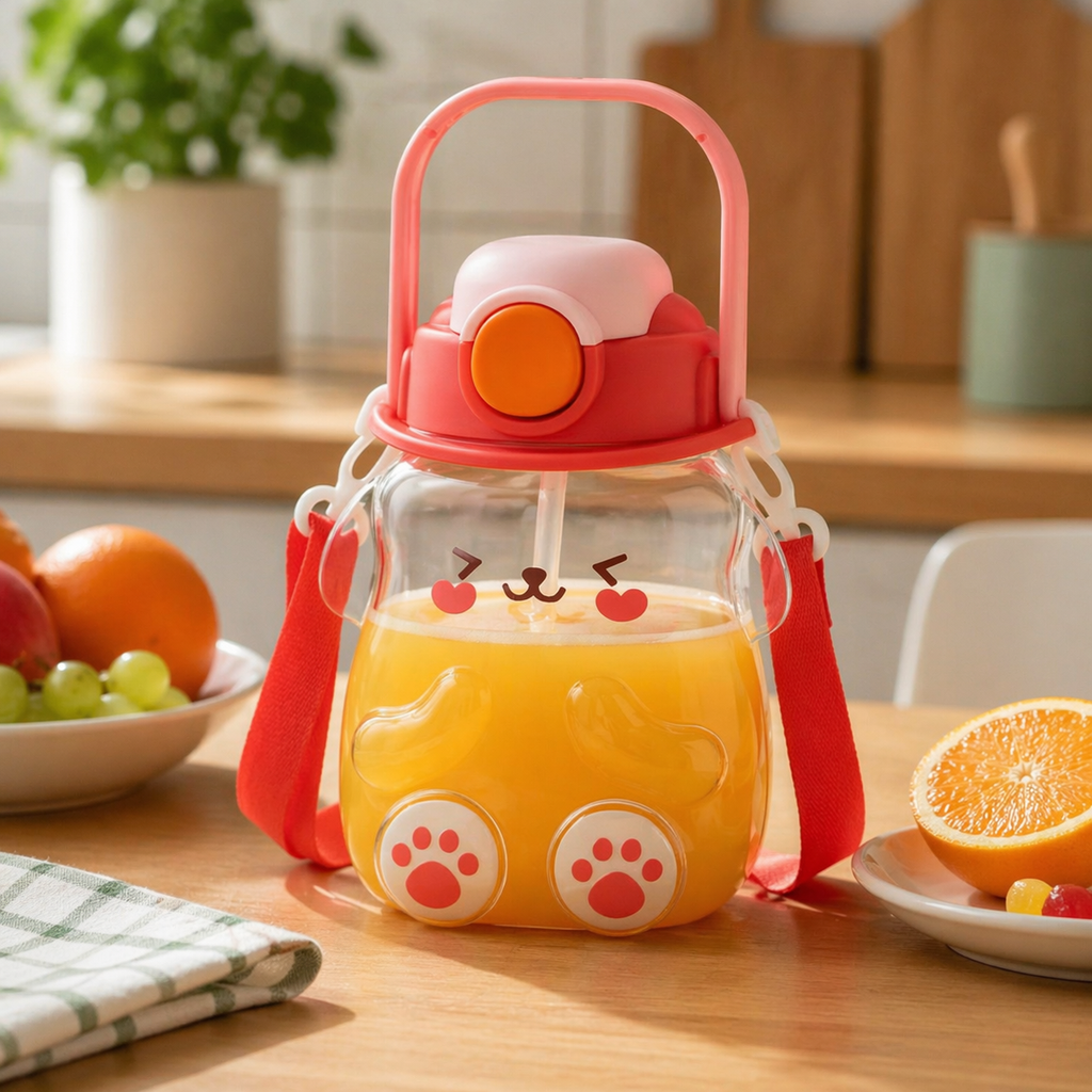 Botella de Agua Perrito Kawaii Rojo