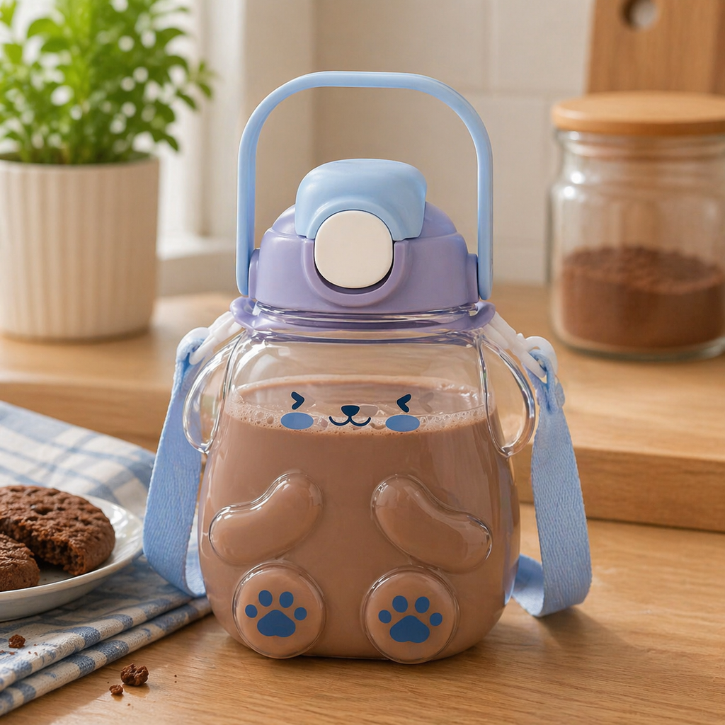 Botella de Agua Perrito Kawaii Morado