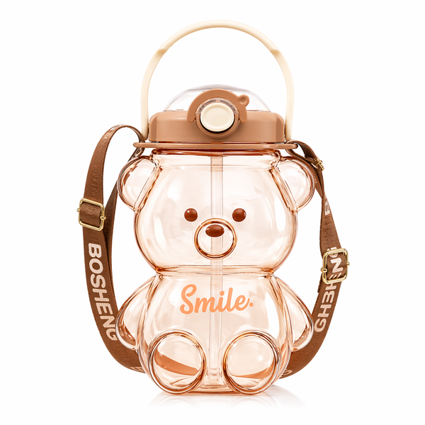 Botella de Agua Osito Kawaii Smile (Café)