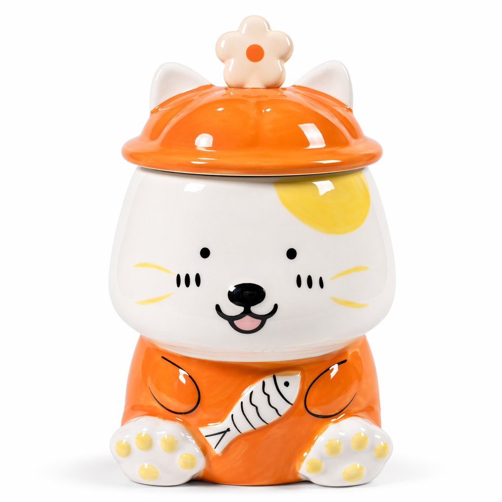 Tazón Kawaii Osito con Pescado