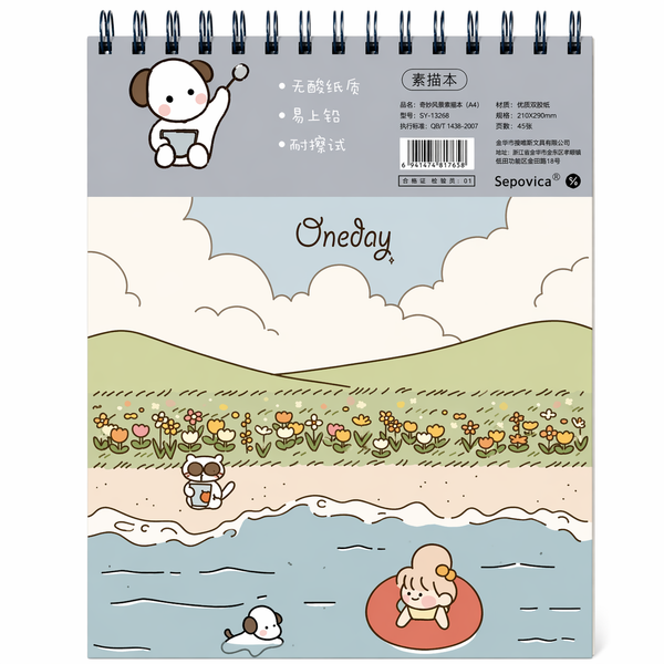 Croquera Niña Kawaii A4 con Mascotas