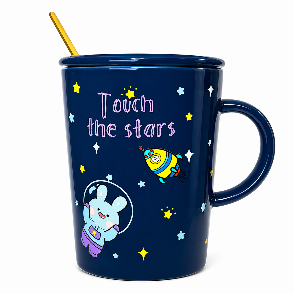Tazón Space Kawaii con Tapa y Cuchara