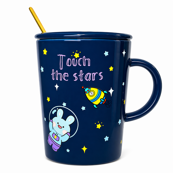 Tazón Space Kawaii con Tapa y Cuchara