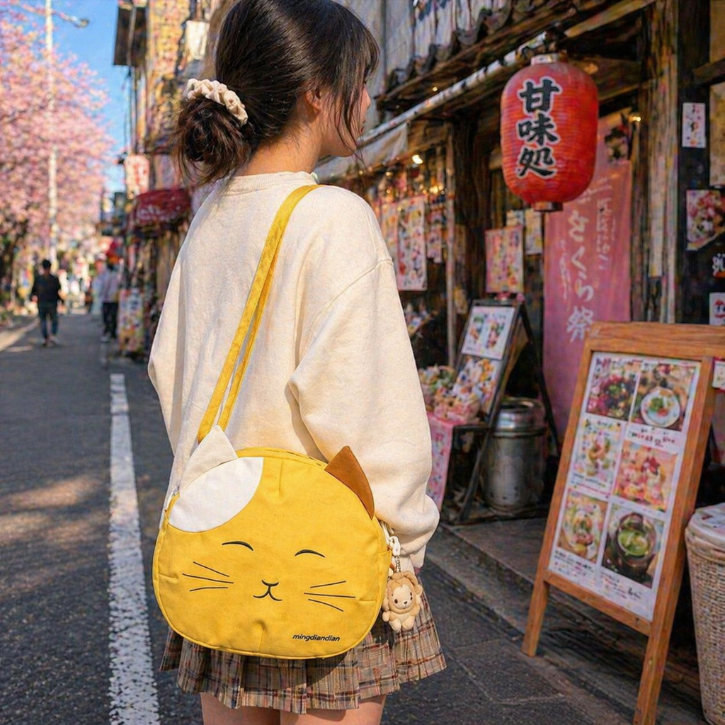 Bolso Gatito Amarillo Kawaii
