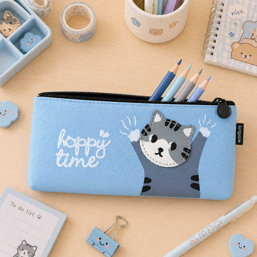 Estuche Gato Happy Time Kawaii