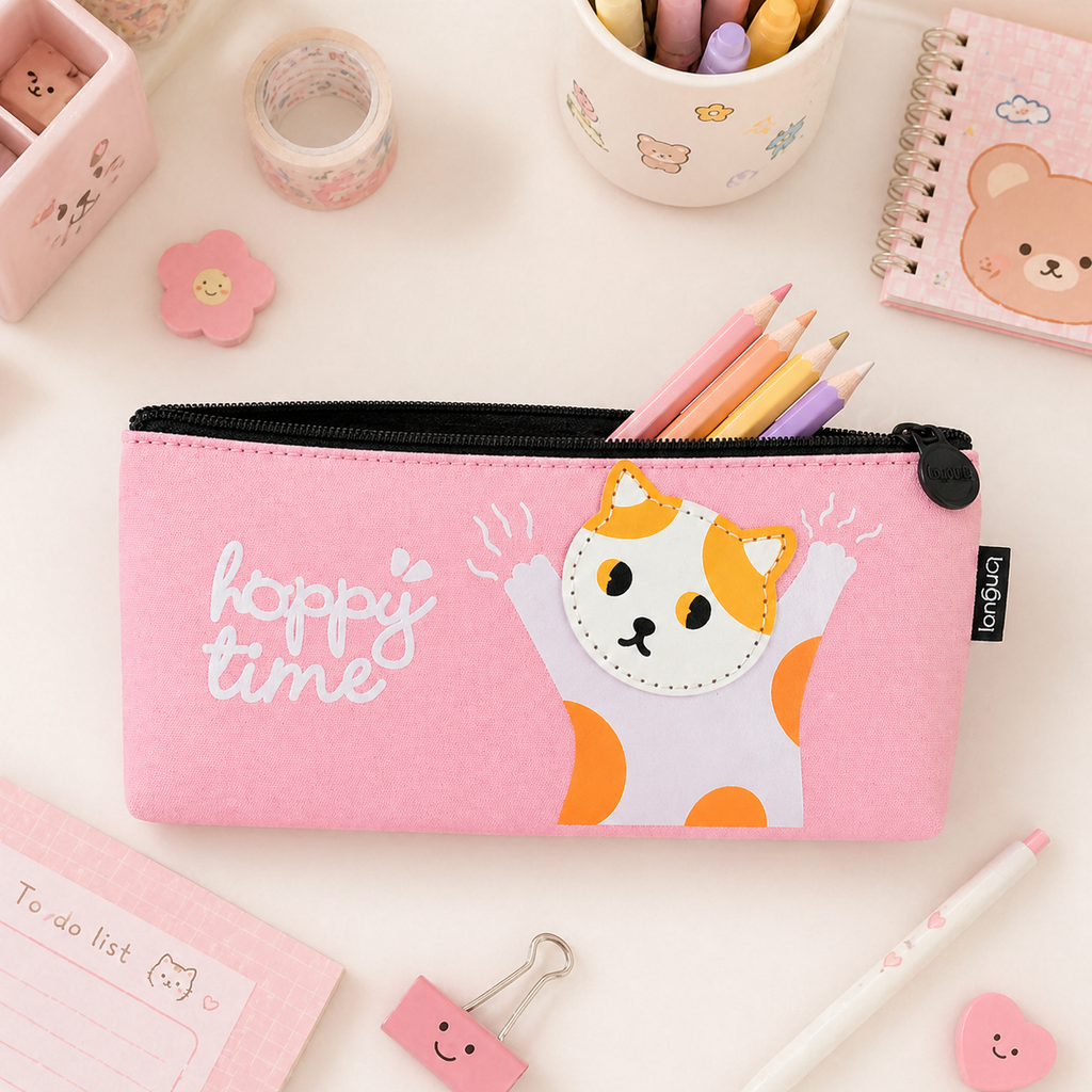 Estuche Gato Happy Time Kawaii