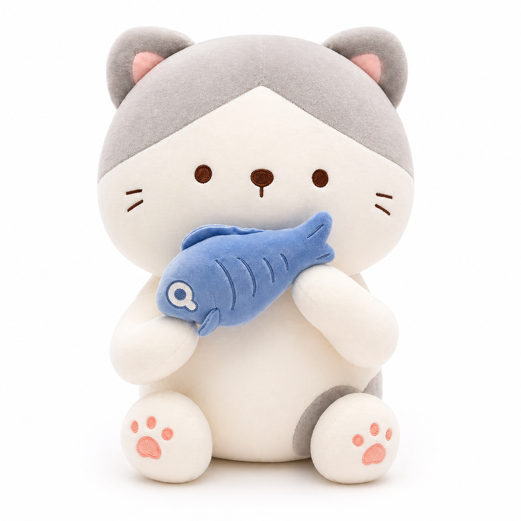 Peluche Gatito Kawaii con Pescadito