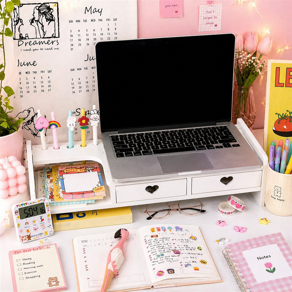 Organizador de Escritorio Corazones Kawaii