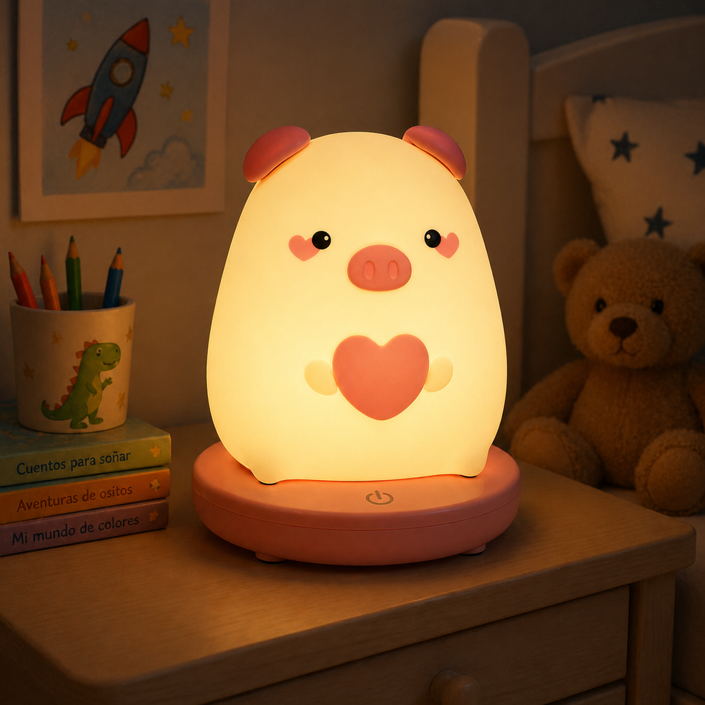Lámpara Cerdito espanta cuco LED