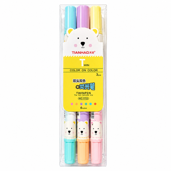 Lápices Destacadores Oso Polar (Set)