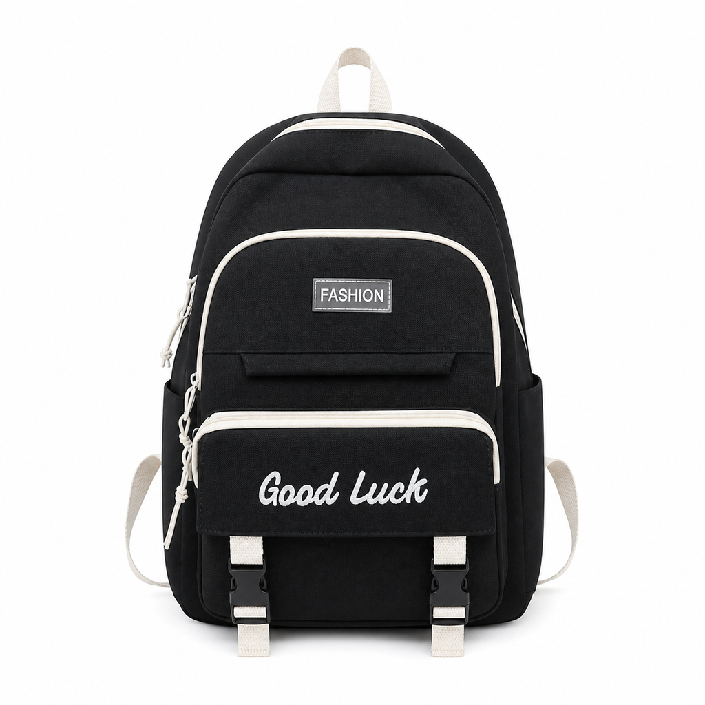 Mochila + bolsita morral + bolso + estuche
