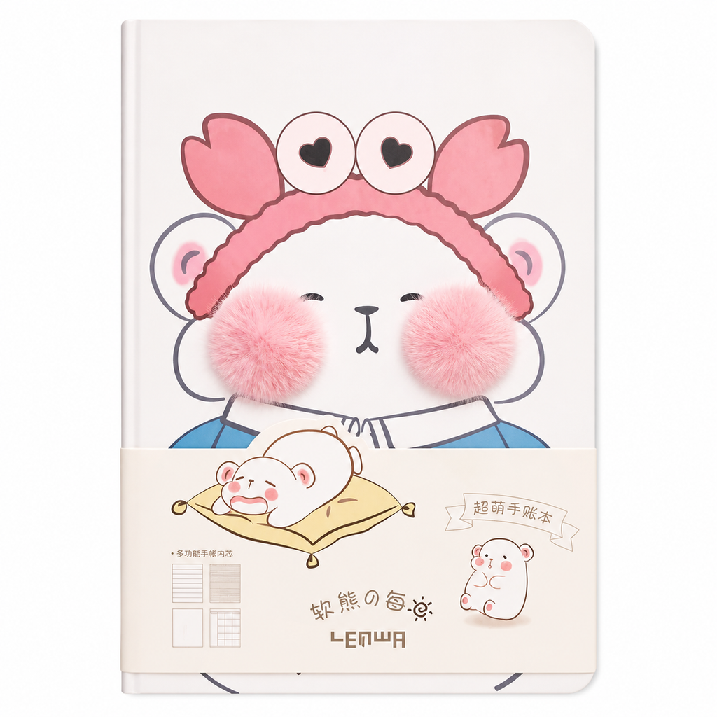 Libreta animalitos pompom