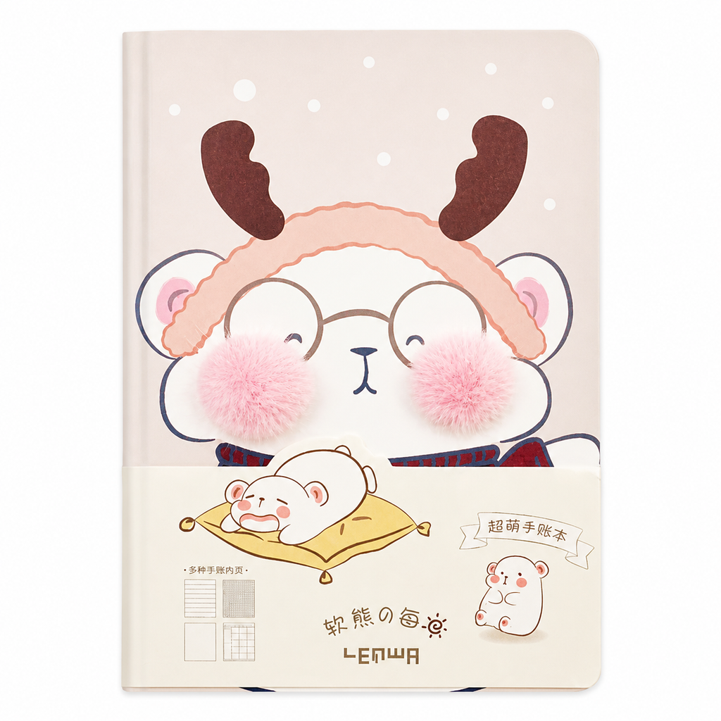 Libreta animalitos pompom