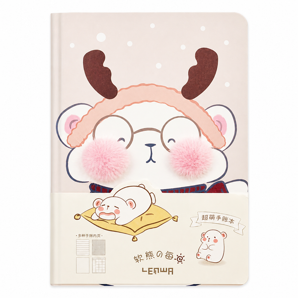 Libreta animalitos pompom