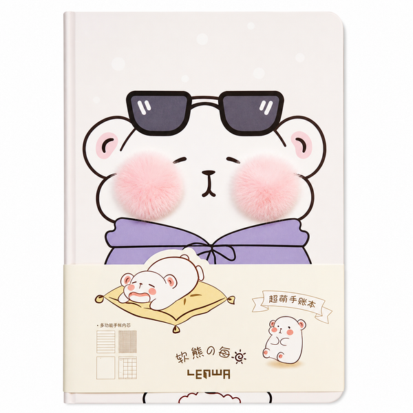 Libreta animalitos pompom