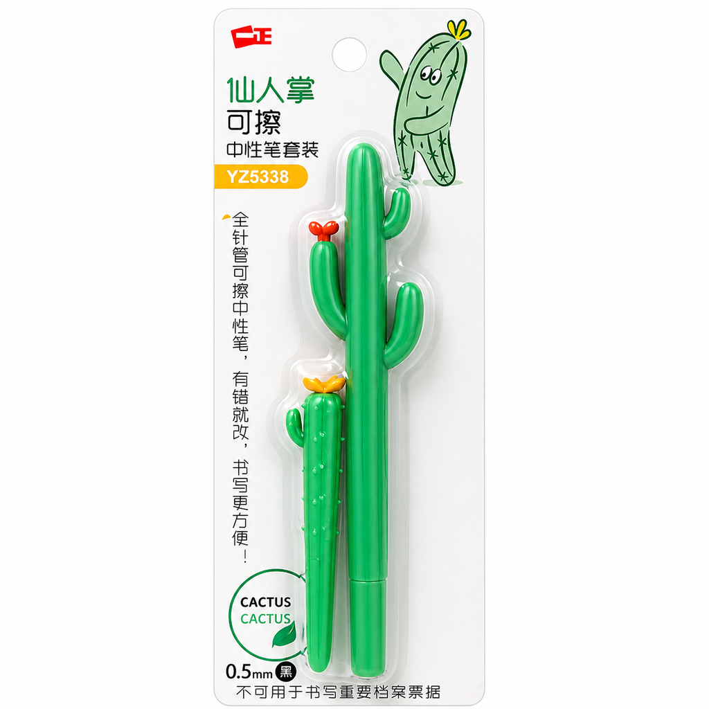 Lápiz Gel con Goma Diseño Cactus