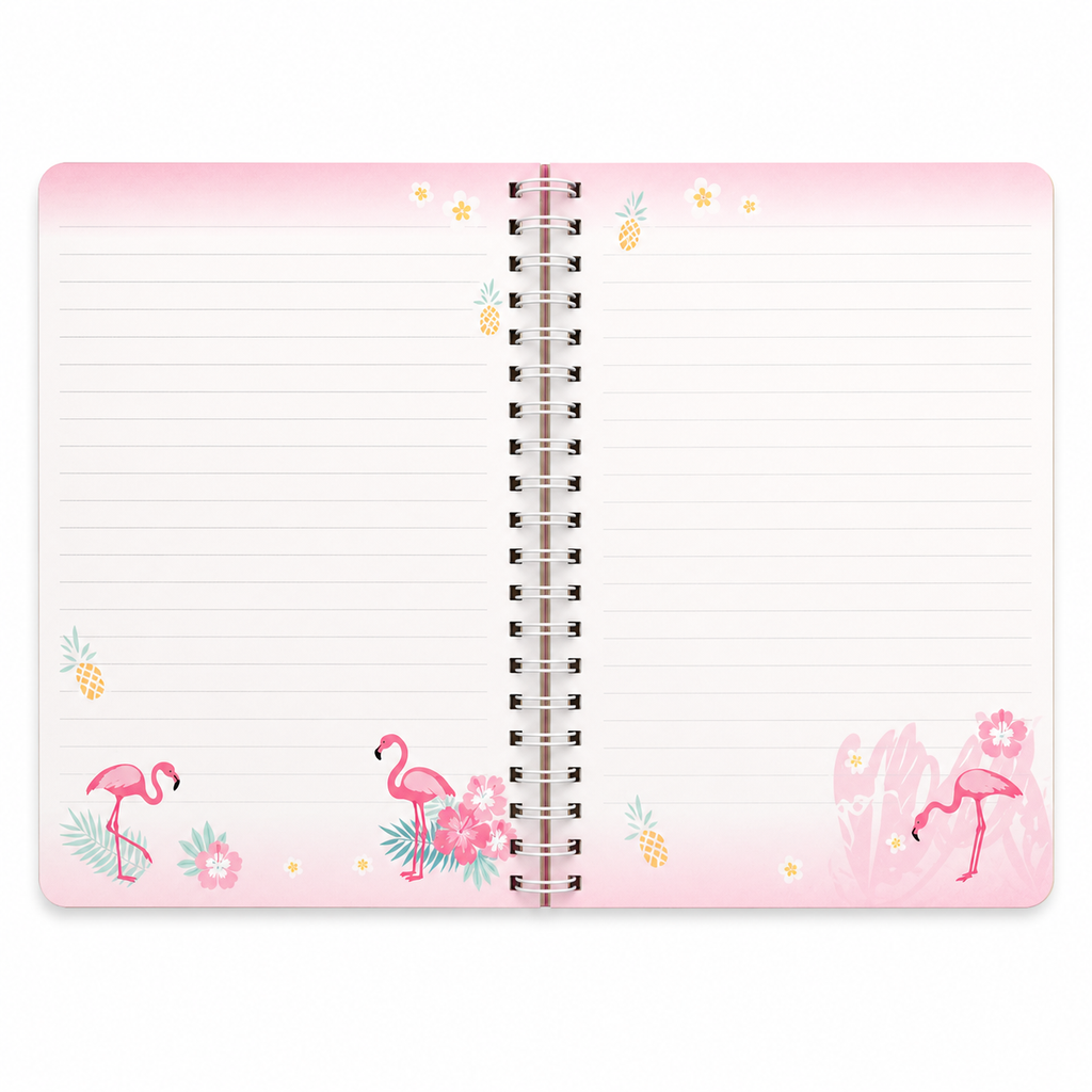 Libreta Flamingos lineas