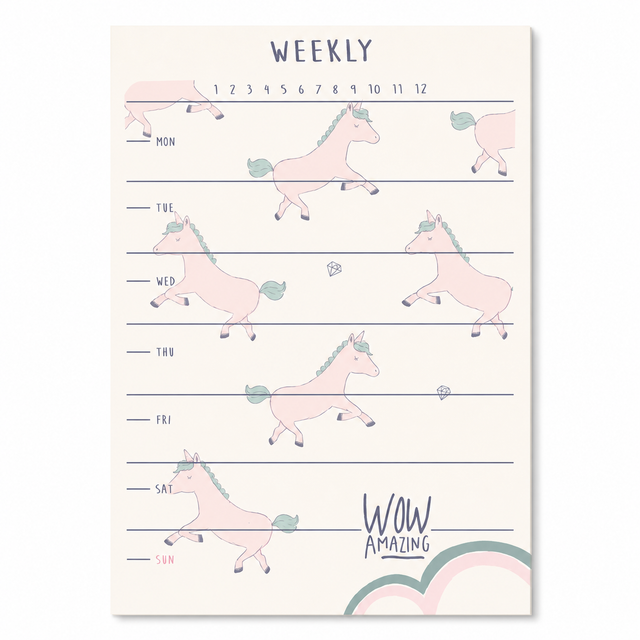 Sticky Weekly Memo Unicornio
