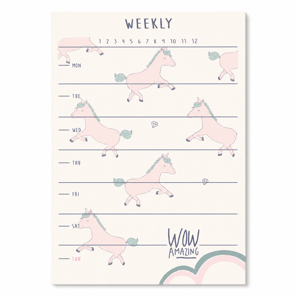 Sticky Weekly Memo Unicornio