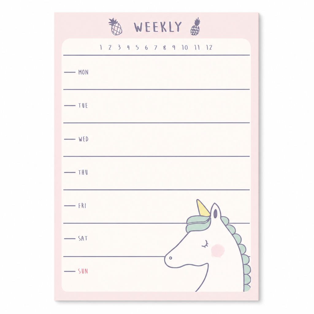 Sticky Weekly Memo Unicornio