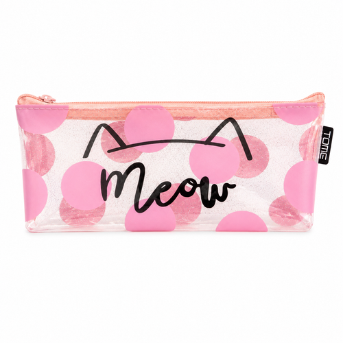 Estuche Gato Kawaii Transparente Meow