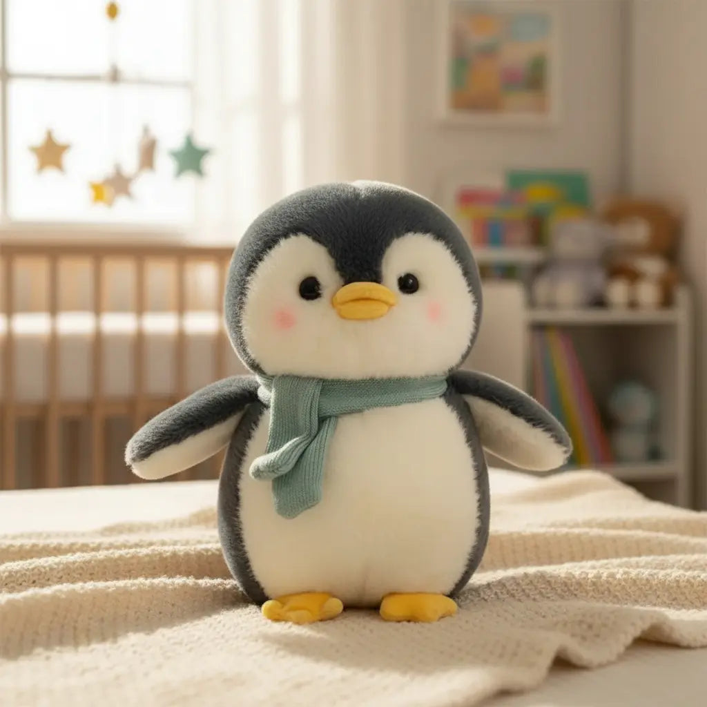 Peluche Pingüino Kawaii con Bufanda