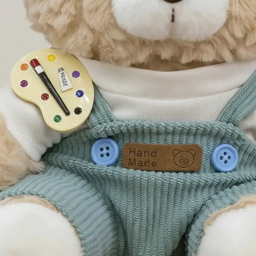 Peluche Osito Kawaii Artista con Overol