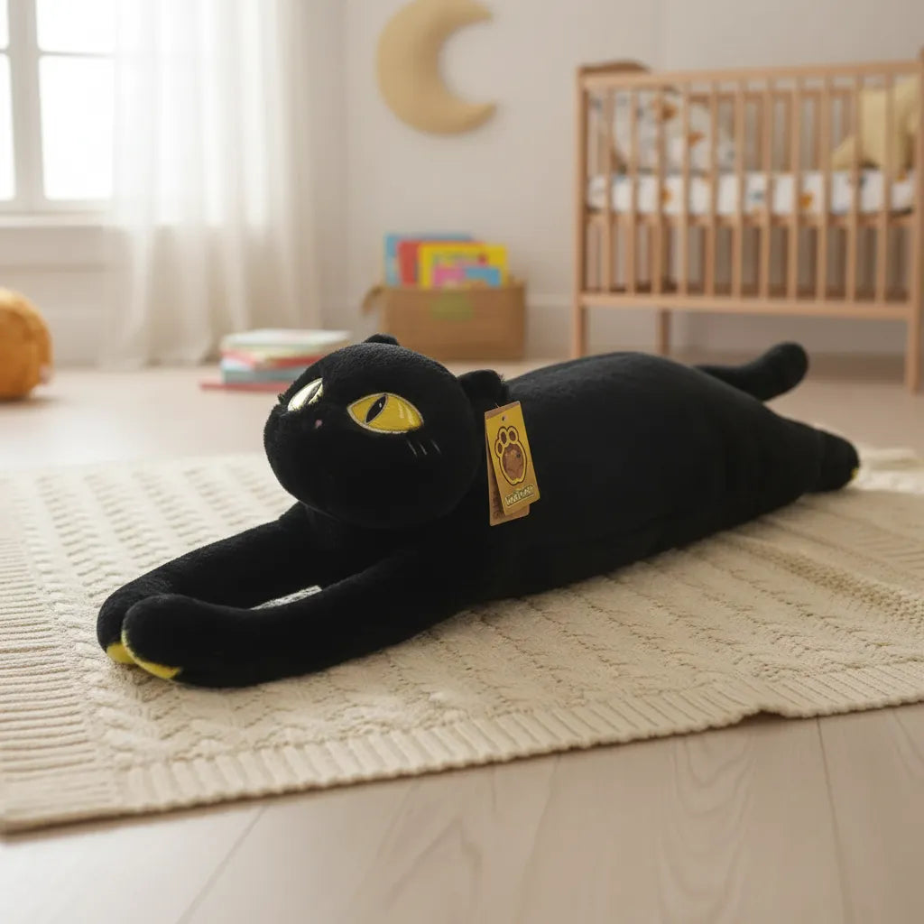 Peluche Gatito Negro Largo