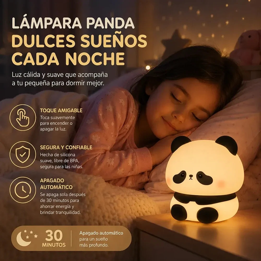 Lámpara espanta cuco Panda Multicolor kawaii LED recargable - foto 6