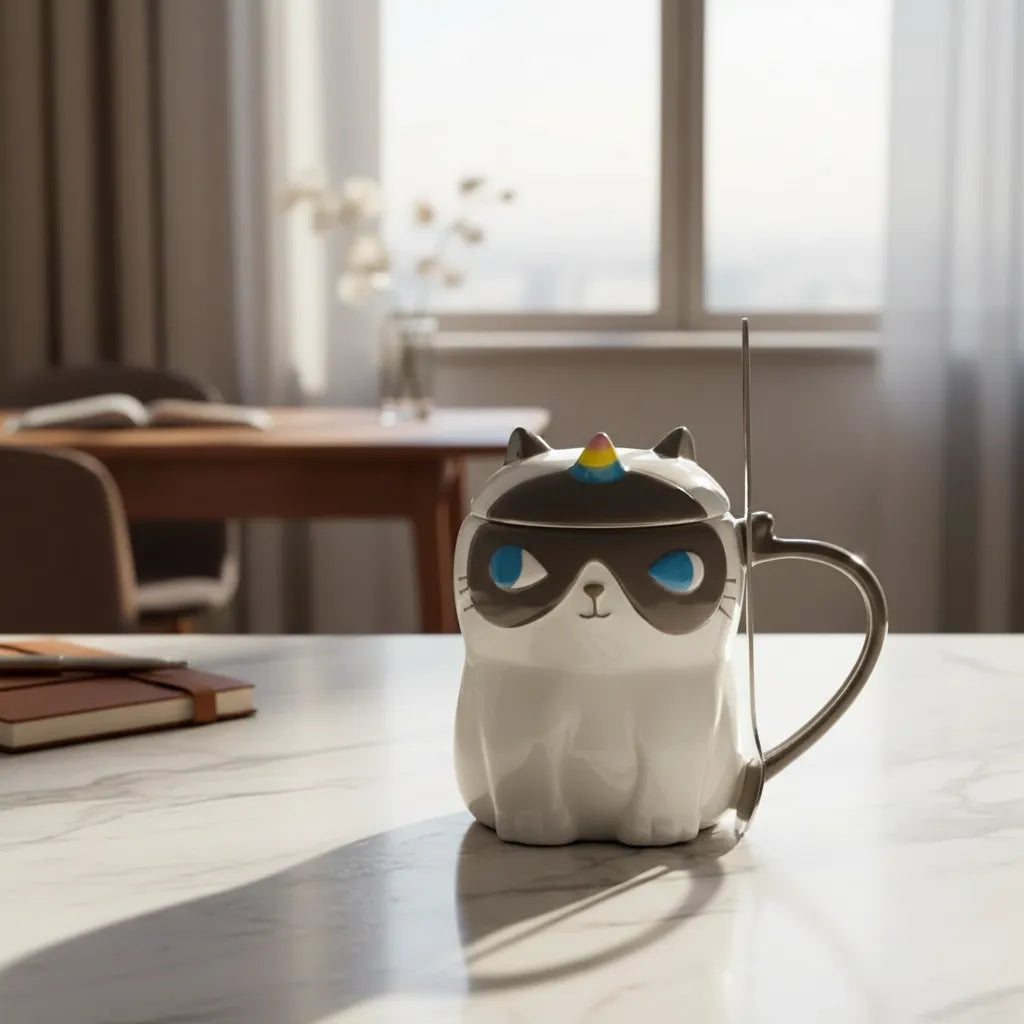 Taza Gato Unicornio Kawaii