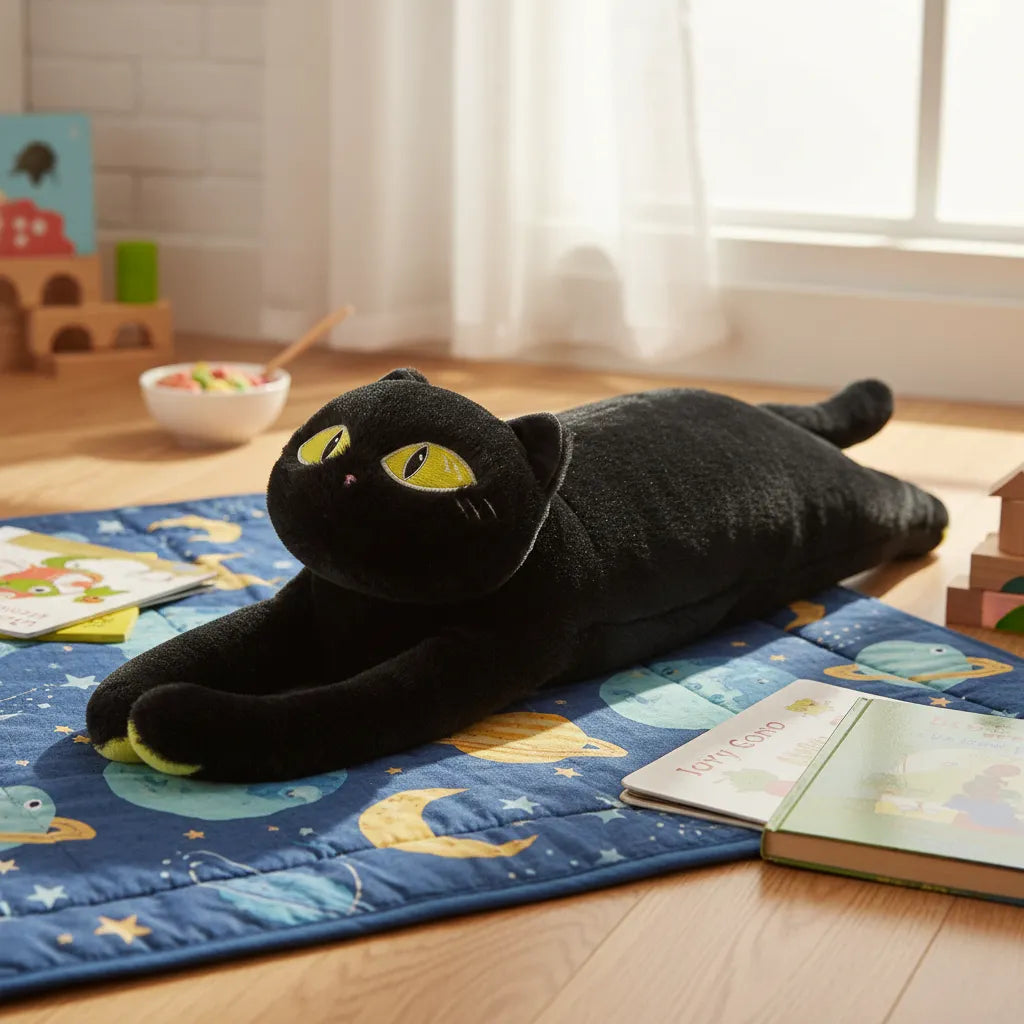 Peluche Gatito Negro Largo