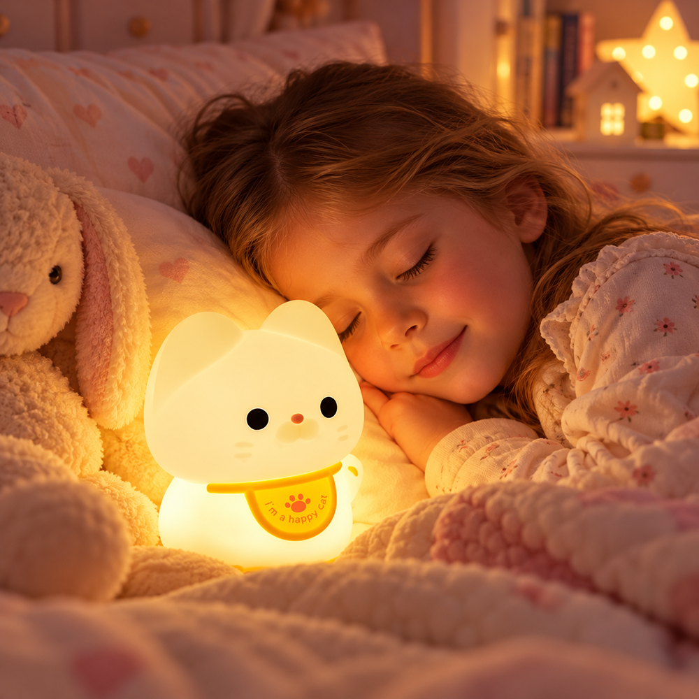 Lámpara espanta cuco Gato Maneki Neko kawaii LED recargable - foto 3