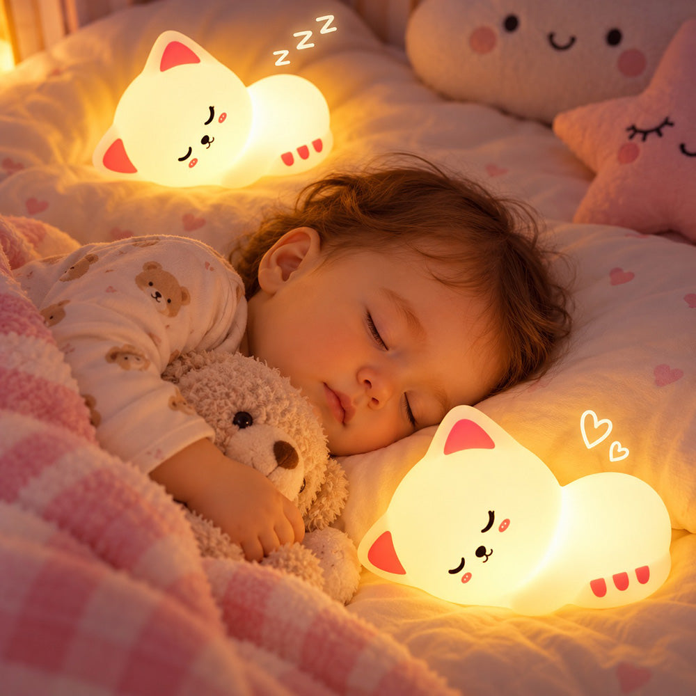 Lámpara espanta cuco Gato Durmiendo kawaii LED recargable - foto 5