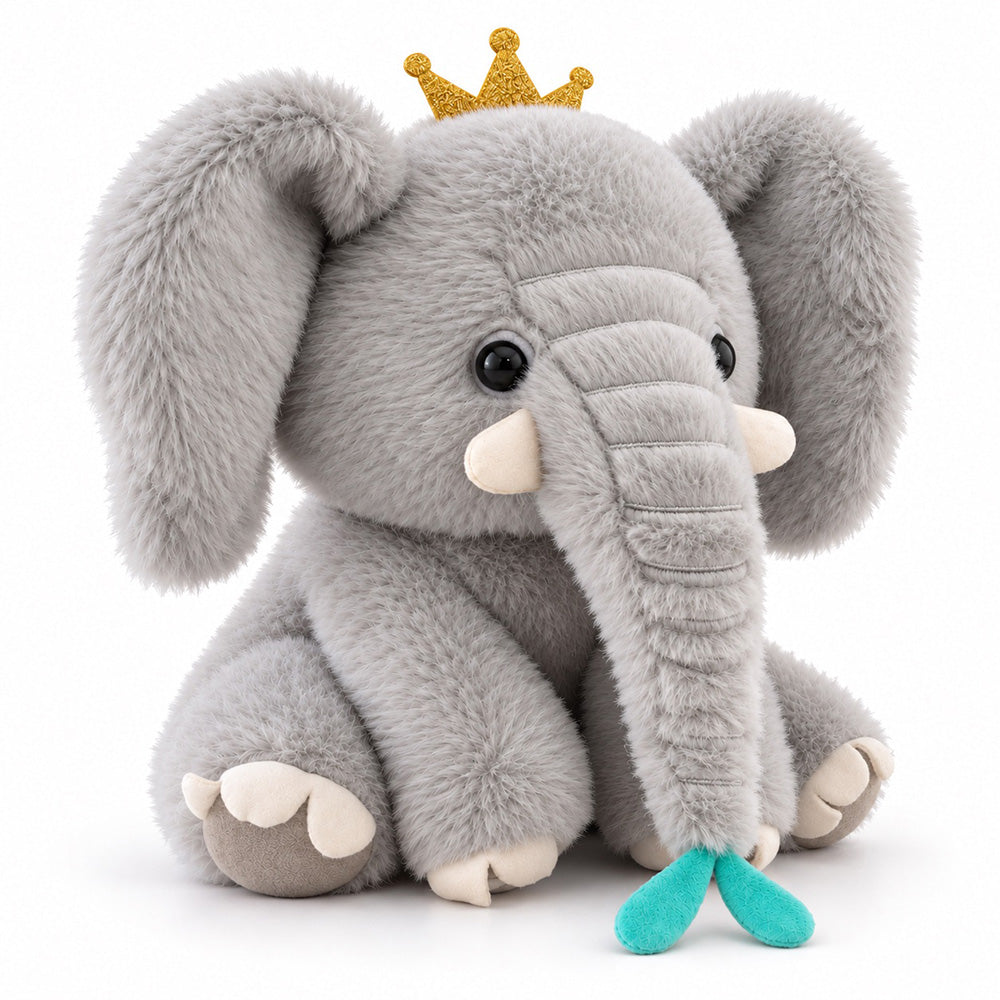 Peluche Elefante con Corona 20 cm
