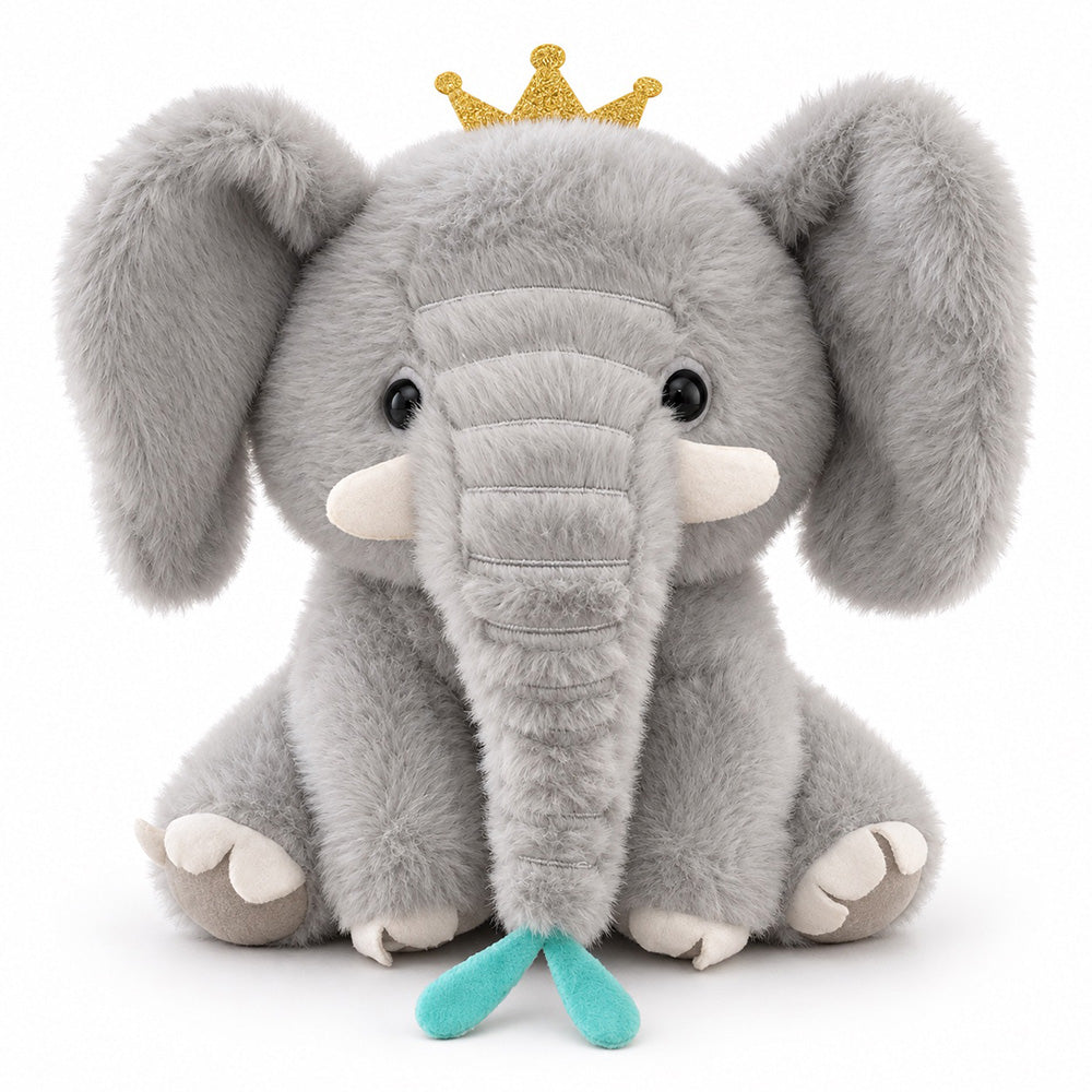 Peluche Elefante con Corona 20 cm