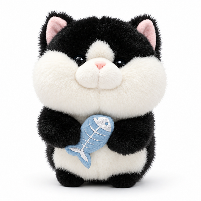 Peluche Gato con Pescado 25 cm