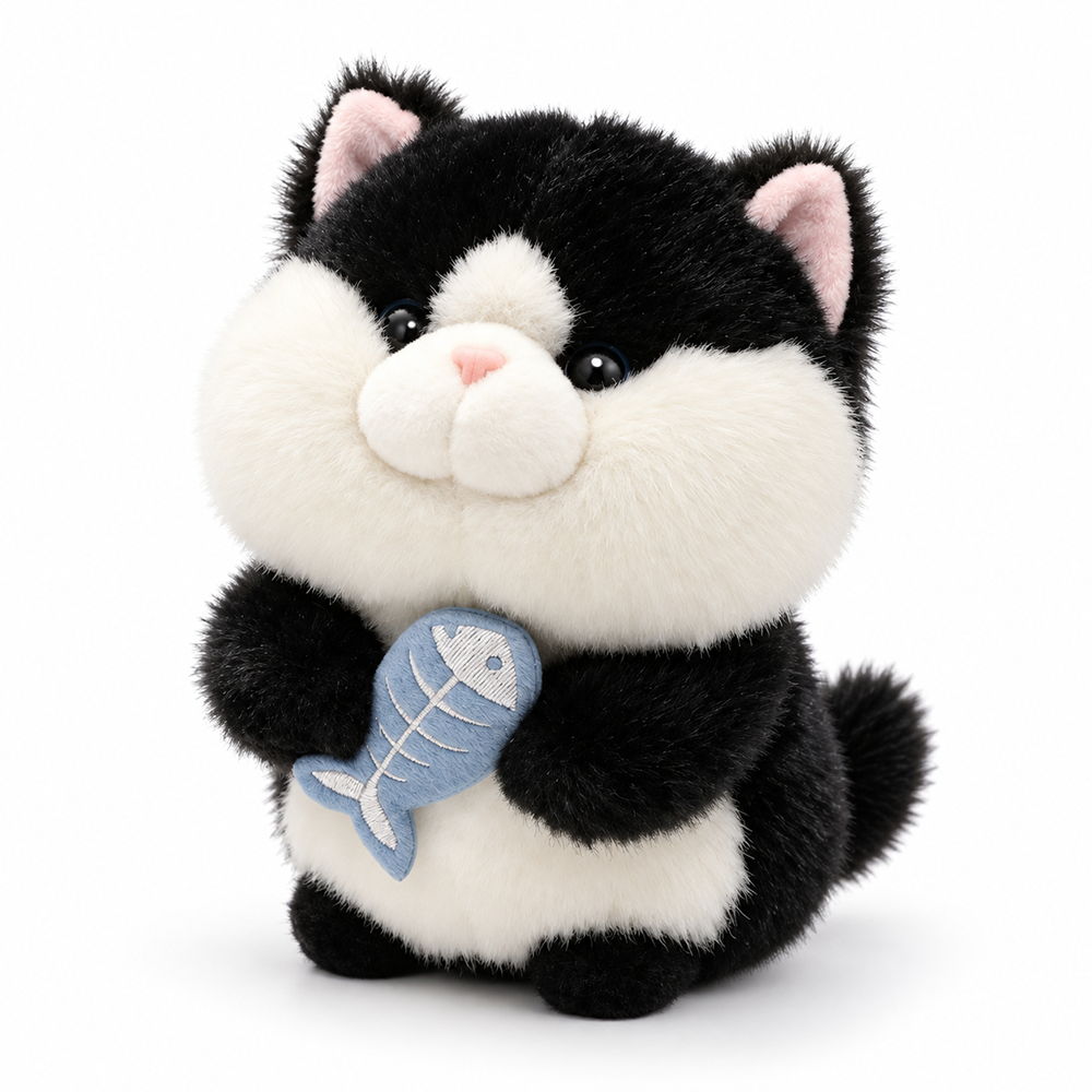 Peluche Gato con Pescado 25 cm