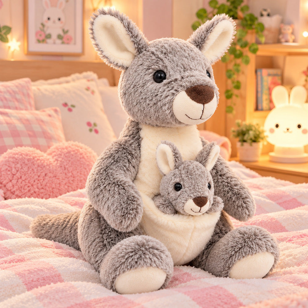 Peluche Canguro con Bebé 40 cm