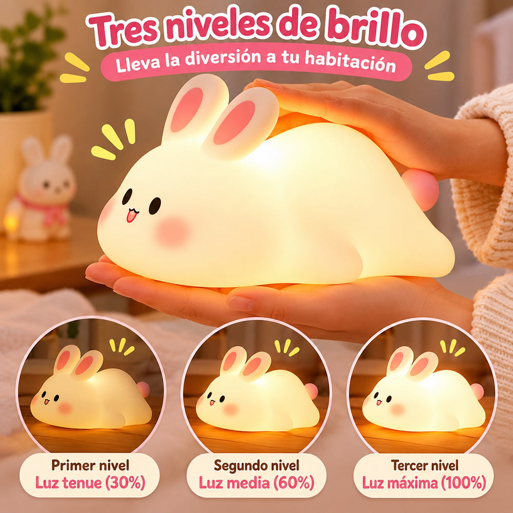 Lámpara espanta cuco Conejo Rosa kawaii LED recargable - foto 4