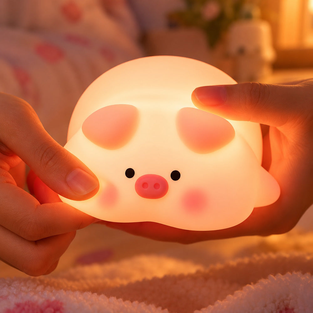 Lámpara espanta cuco Cerdito Dormilón kawaii LED recargable - foto 4