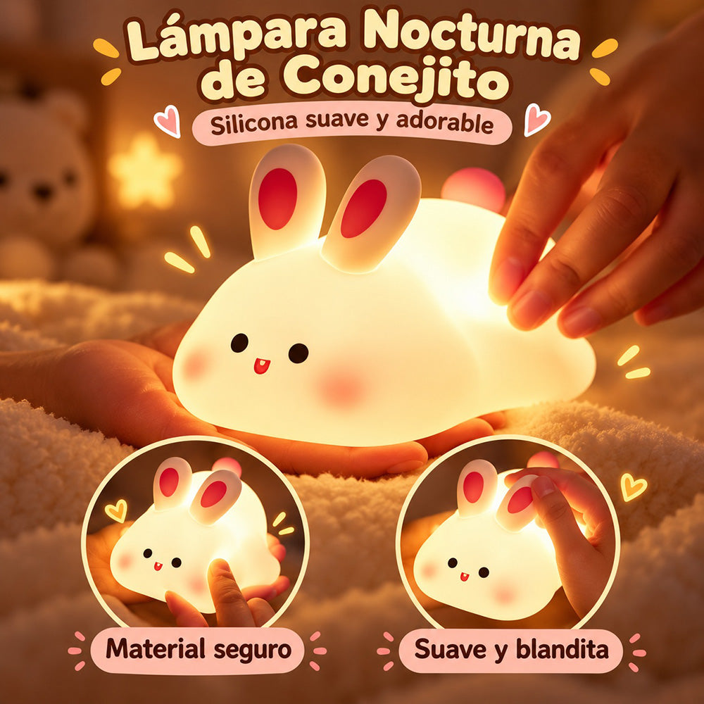 Lámpara espanta cuco Conejo Rosa kawaii LED recargable - foto 3