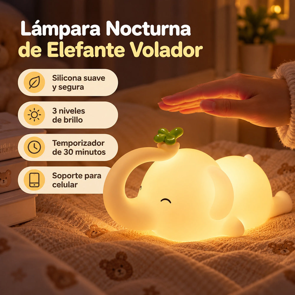 Lámpara espanta cuco Elefante kawaii LED recargable - foto 6