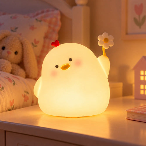 Lámpara Espanta Cuco Pollito – Luz de Noche LED Recargable
