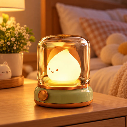 Lámpara Espanta Cuco Llamita Vela – Luz de Noche LED Recargable